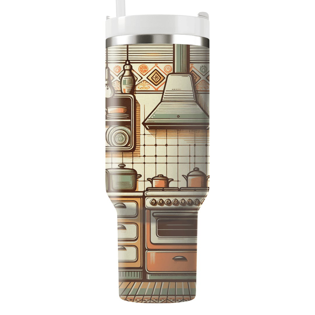 Charming Retro Kitchen Scenes Decorative Tumblers