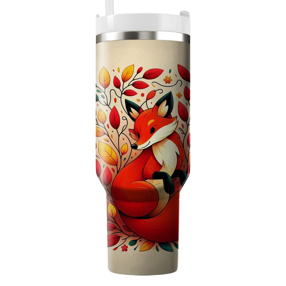 Charming Fox In Fall Leaves  Decorative Tumblers