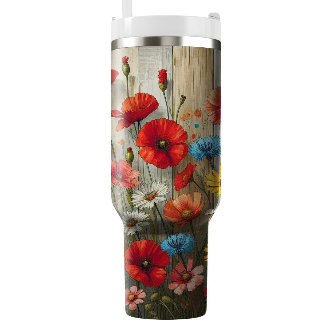 Rustic Flower Field  Unique Tumblers