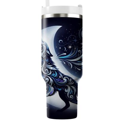 Cosmic Wolf Spirit  Travel Tumblers