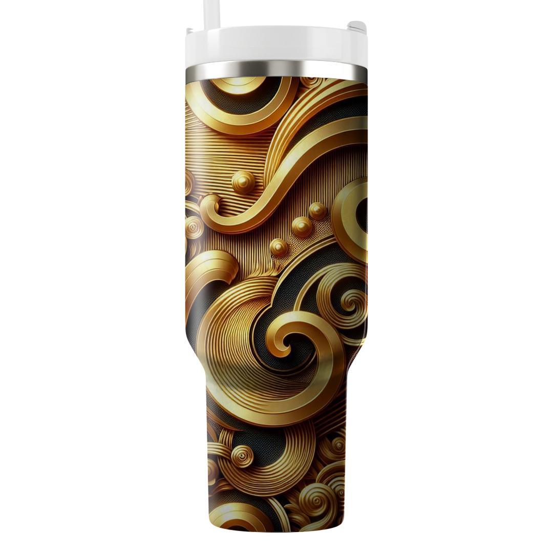 Abstract Spirals In Gold  Tumblers For Gifts