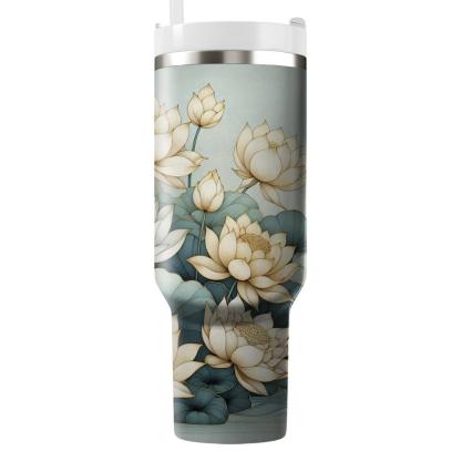 Golden Lotus Pond  Tumbler Cups