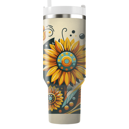Funky Sunflowers  Custom Tumblers