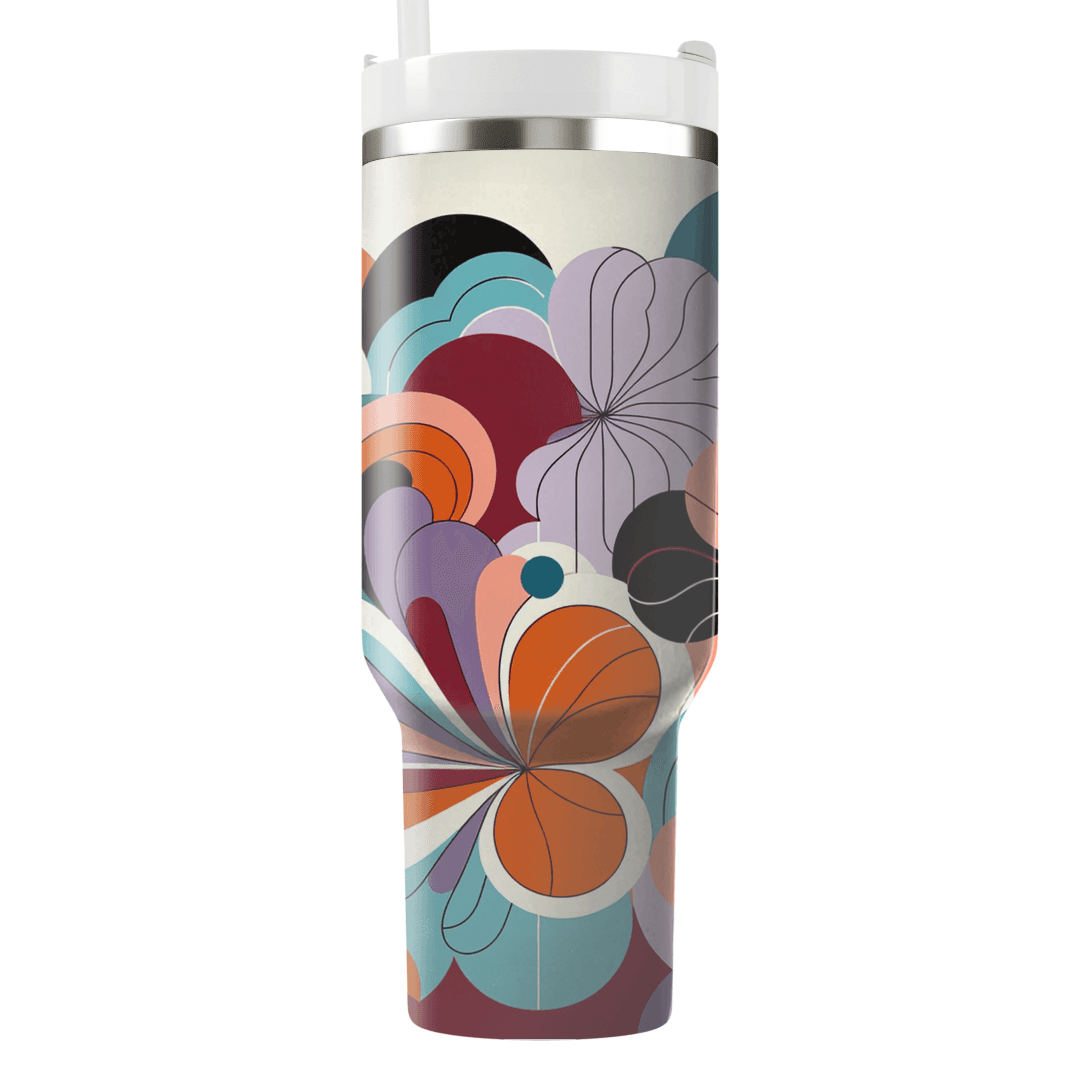 Retro Abstract Blooms  Tumblers For Gifts