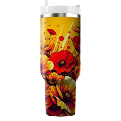 Cheerful Poppy Parade  Insulated Tumblers