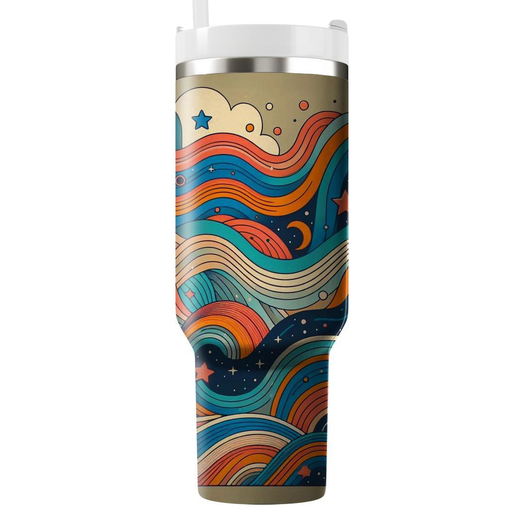 Groovy Stripes And Stars  Custom Tumblers