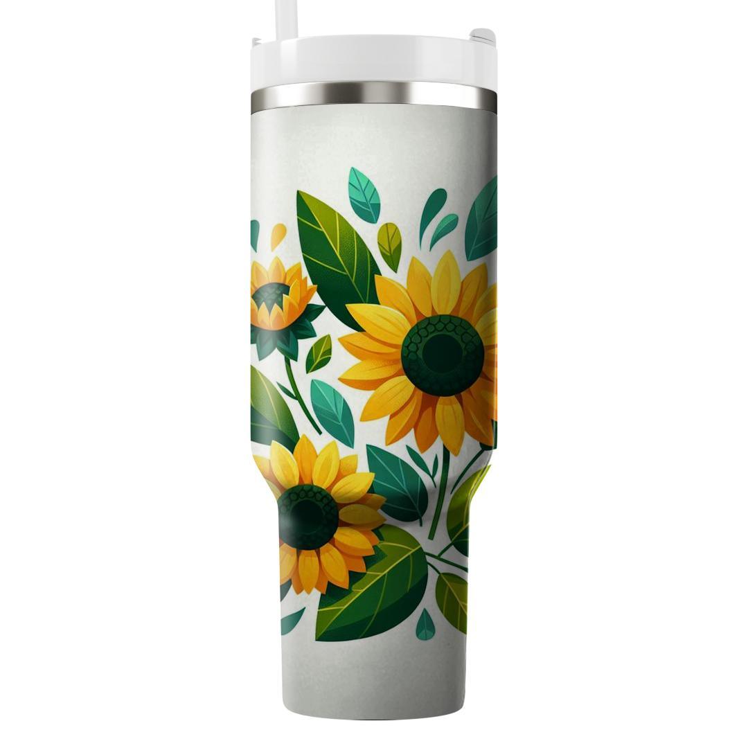 Bright Sunflower Charm  Unique Tumblers