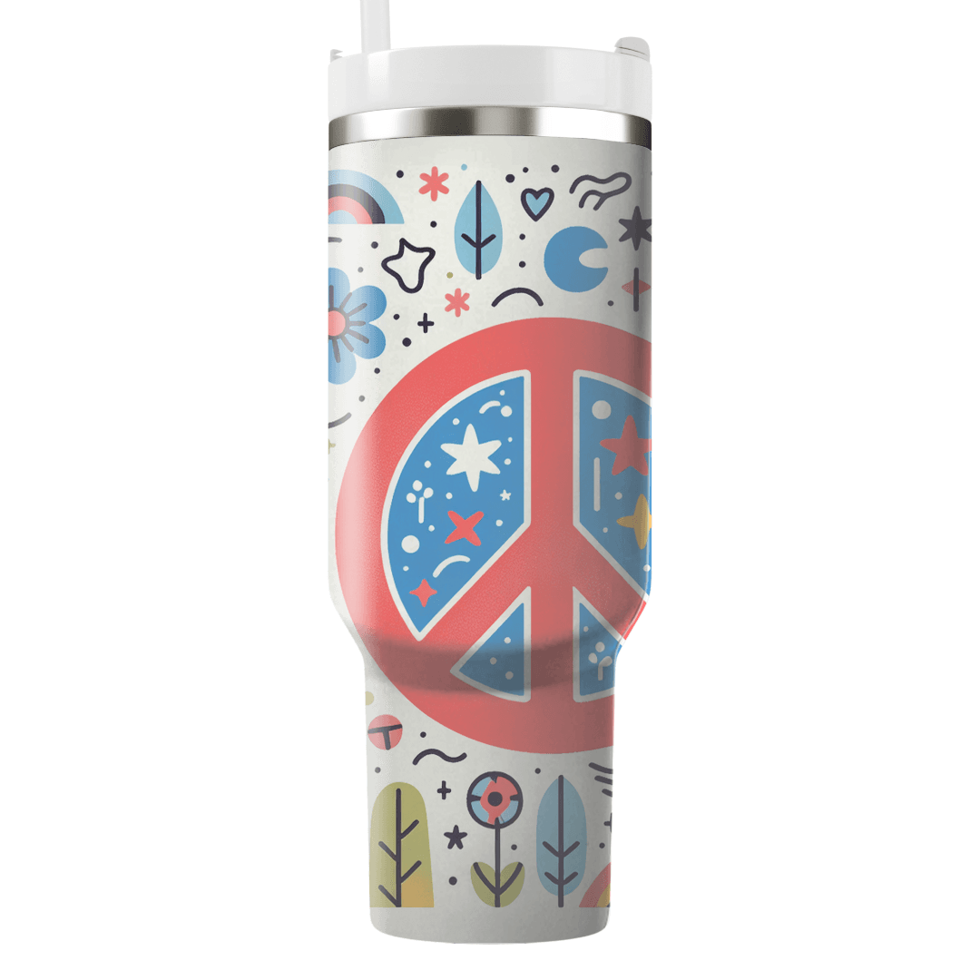 Funky Peace Sign Vibes  Custom Tumblers