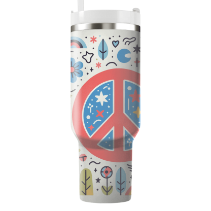 Funky Peace Sign Vibes  Custom Tumblers