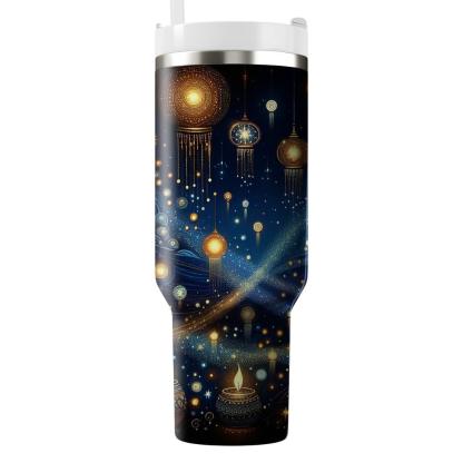 Cosmic Lanterns - Diwali Through The Stars  Tumblers With Lids