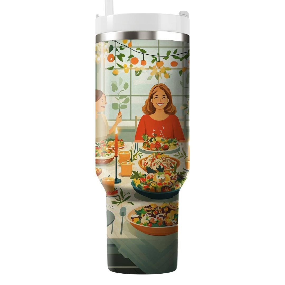 Heartfelt Encounters: A Family Potluck Dinner Unique Tumblers