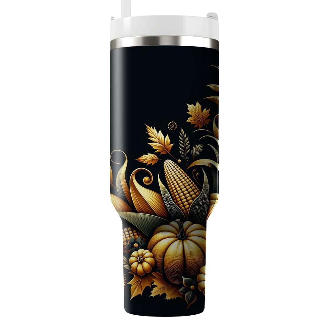 Bountiful Unity - Thanksgiving Embrace  Tumblers With Lids
