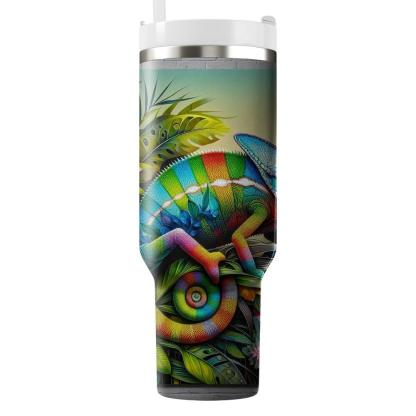 Funky Chameleon Colors  Tumblers With Lids
