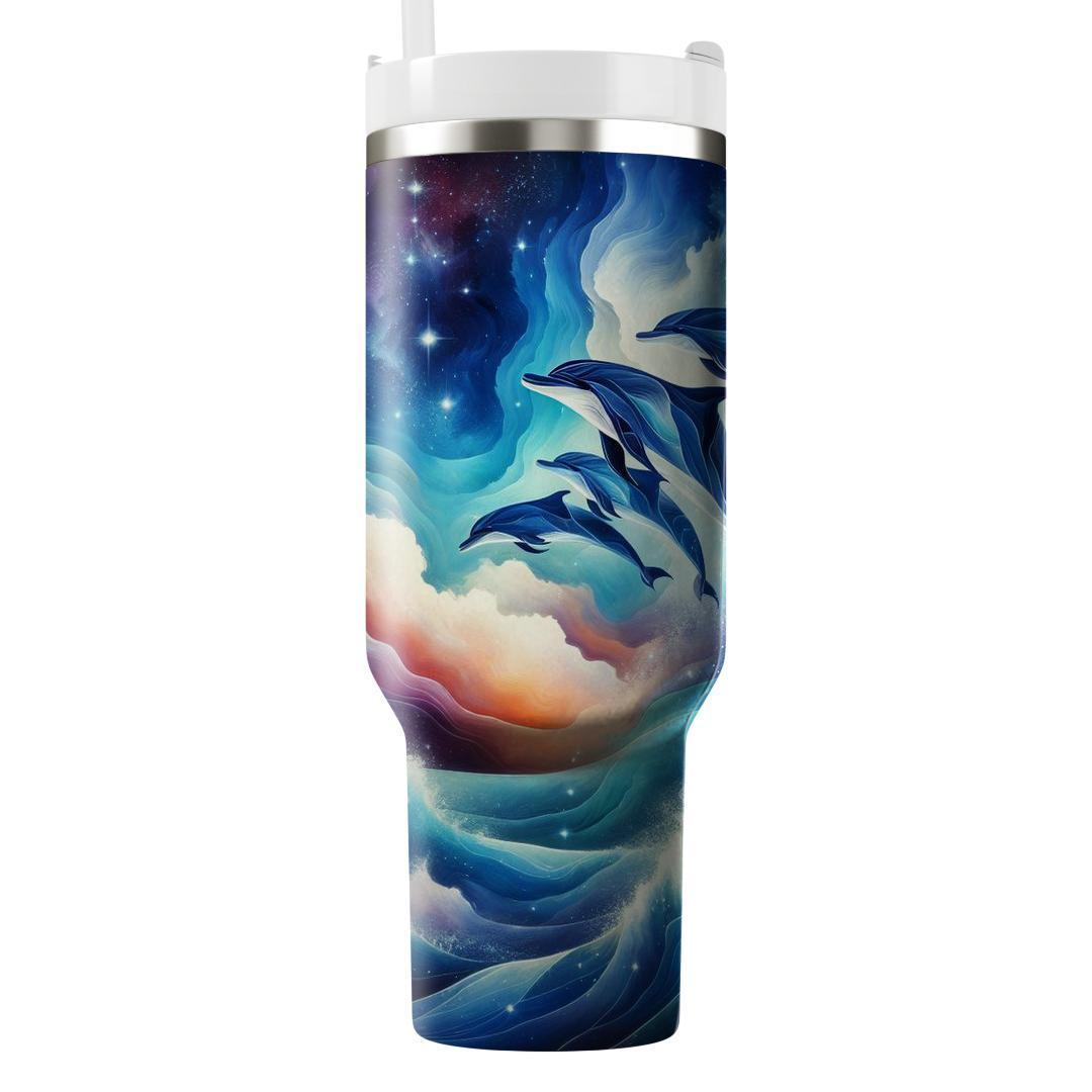 Celestial Dolphin Leap  Travel Tumblers