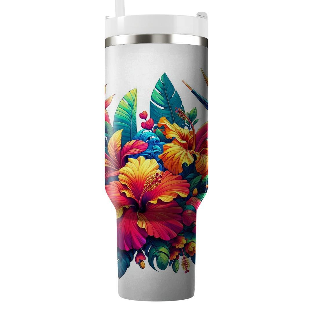 Radiant Tropical Bloom  Tumbler Cups