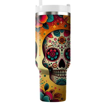 Fiesta De Muertos - Modern Day Of The Dead  Tumblers With Lids