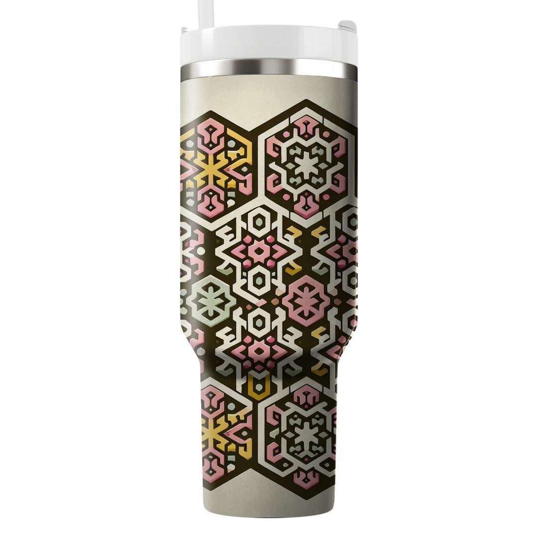 Hexagonal Floral Interlace  Custom Tumblers