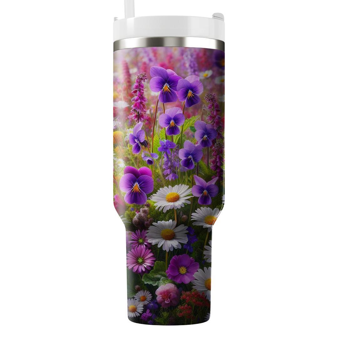 Violet Wildflower Symphony  Tumbler Cups