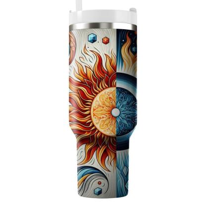 Fire And Ice - Duality Of Midsummer  Tumblers With Lids