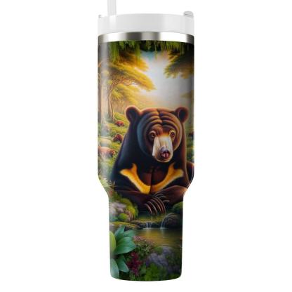 Radiant Sun Bear  Travel Tumblers
