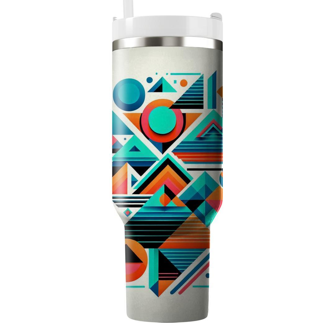Bold Geometric Neon  Personalized Tumblers