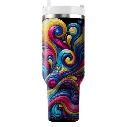 Abstract Swirl Bliss  Travel Tumblers