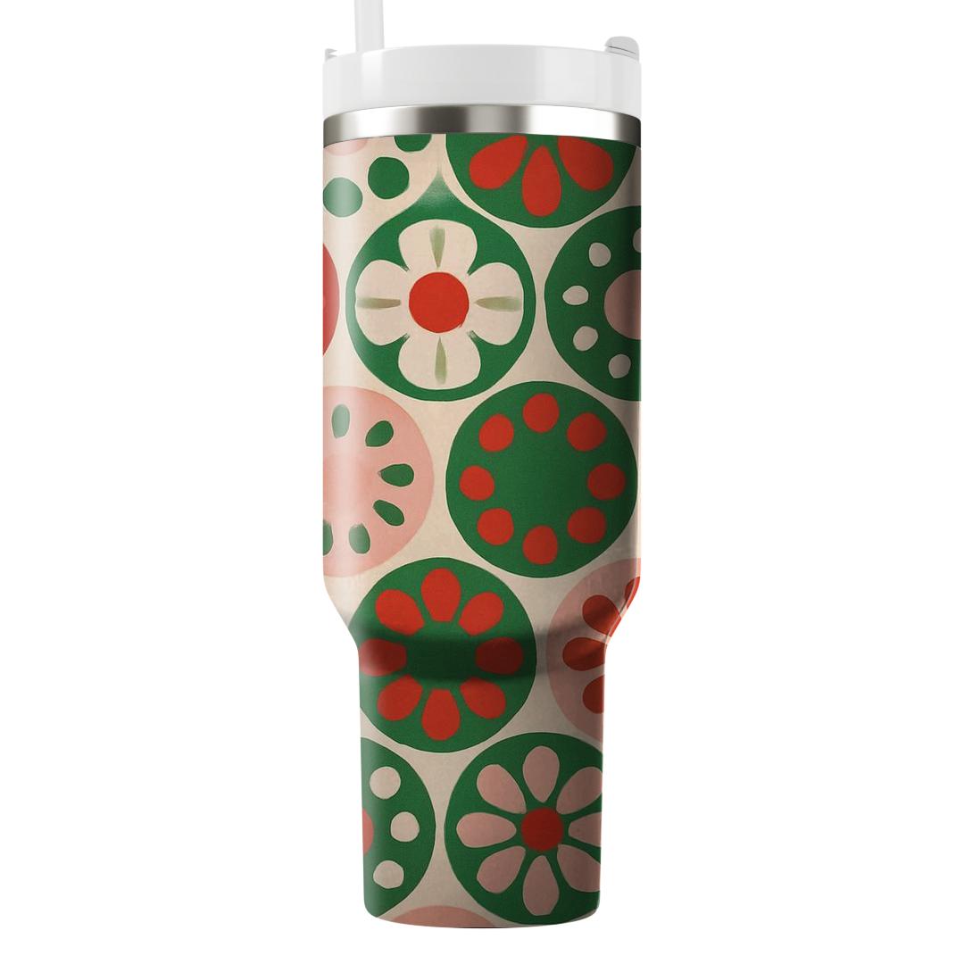 Circular Floral Medley Unique Tumblers