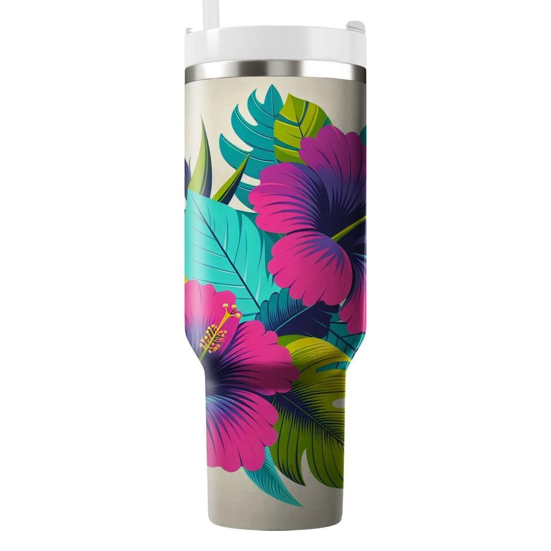 Neon Floral Paradise  Personalized Tumblers