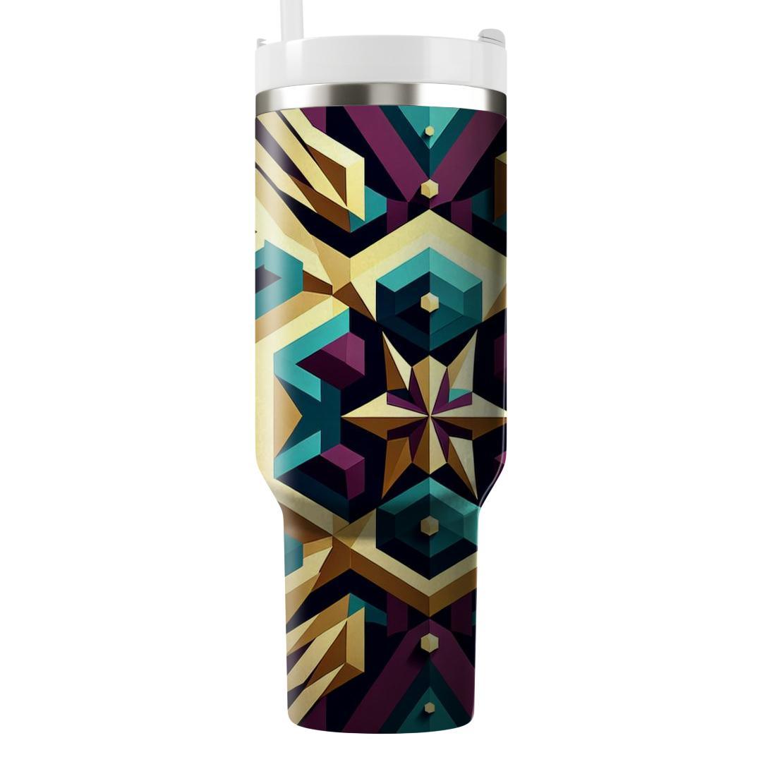 Geometric Hexagon Stars  Decorative Tumblers