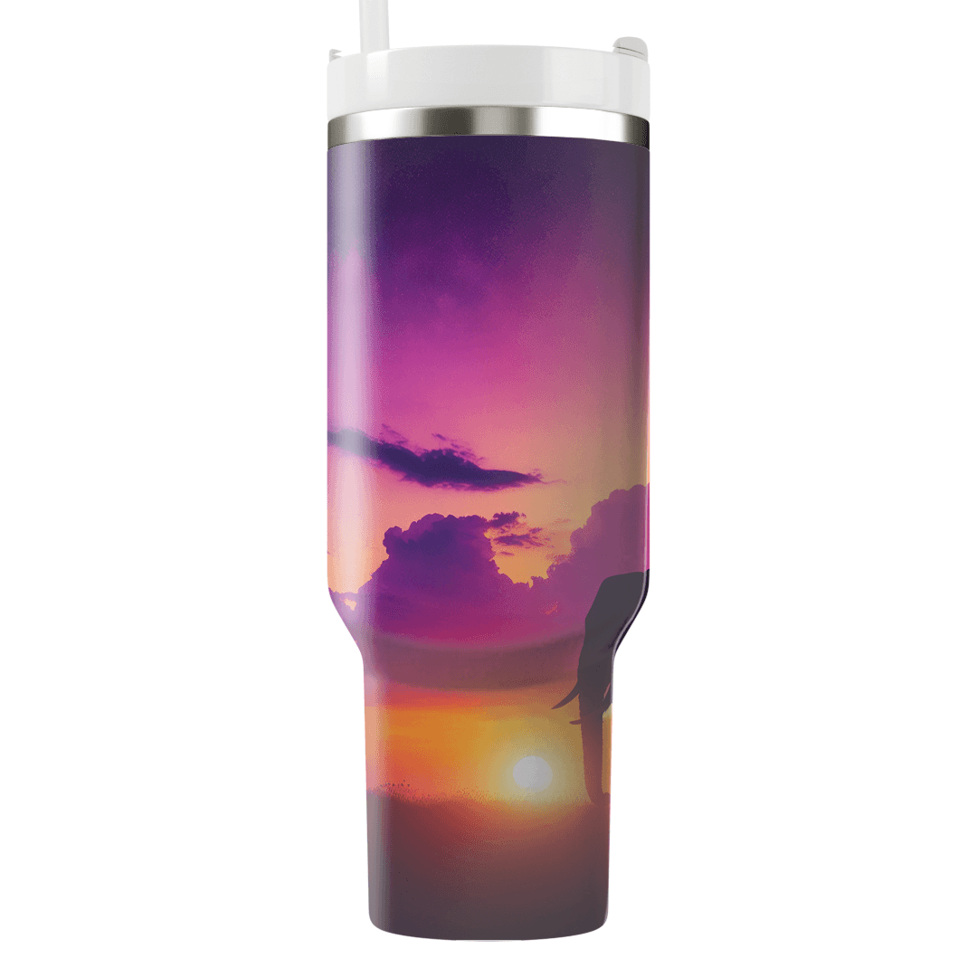 Majestic Elephant Silhouette  Tumbler Cups