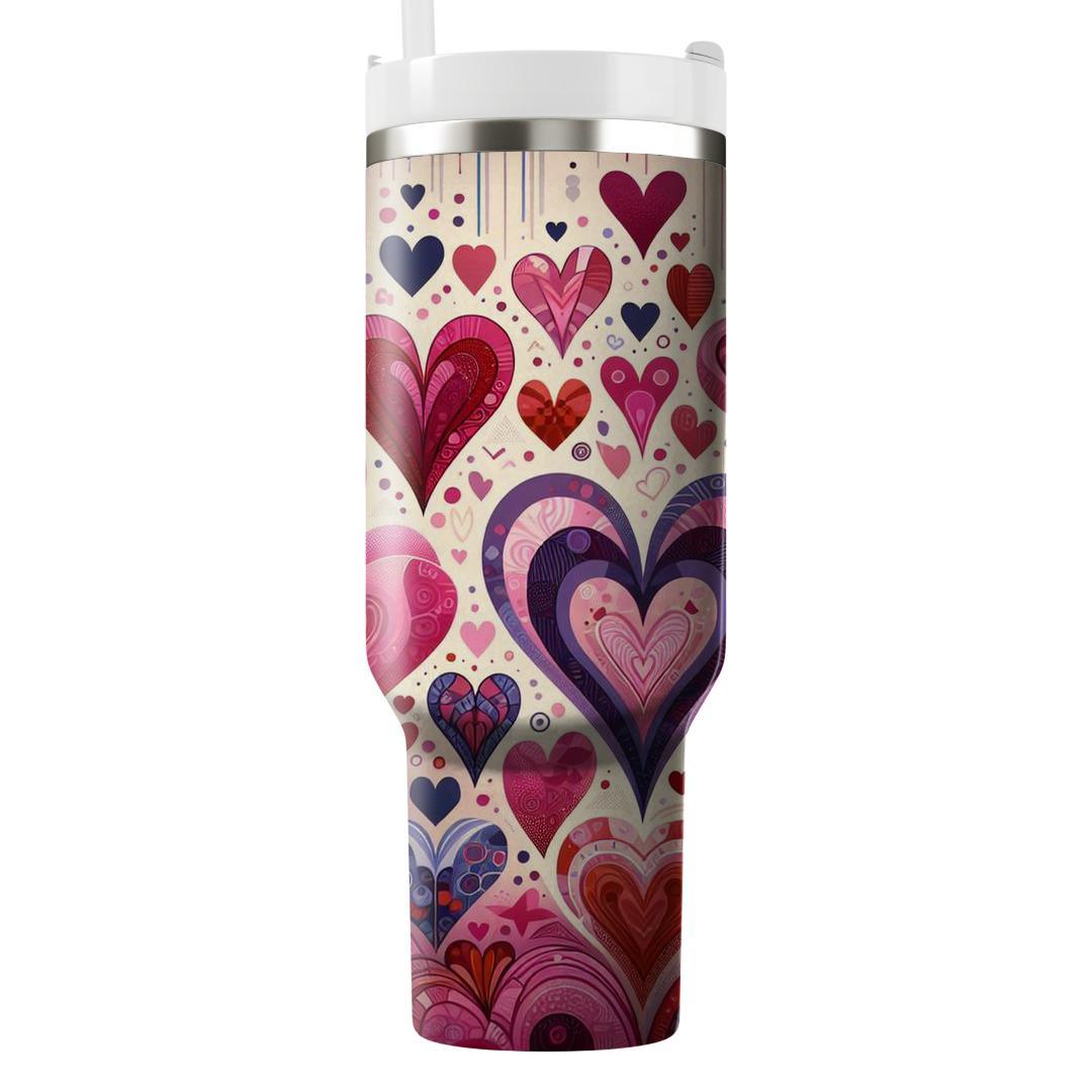 Groovy Love Hearts  Travel Tumblers