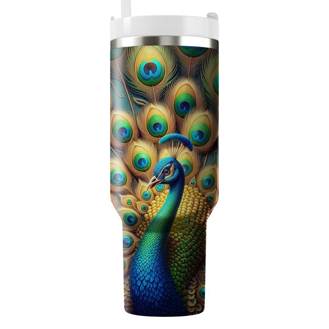 Majestic Peacock Splendor  Travel Tumblers