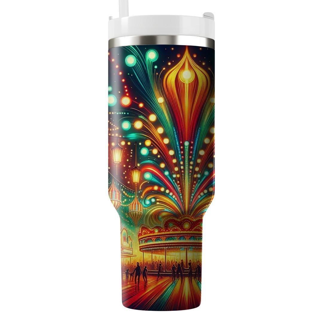 Retro Carnival Lights  Travel Tumblers