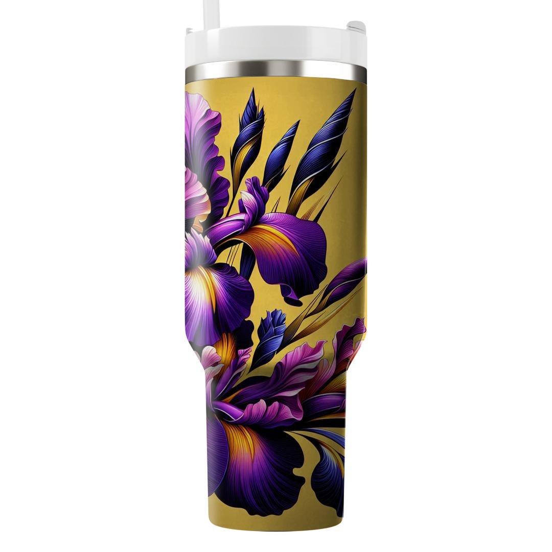 Wild Iris Cascade Personalized Tumblers