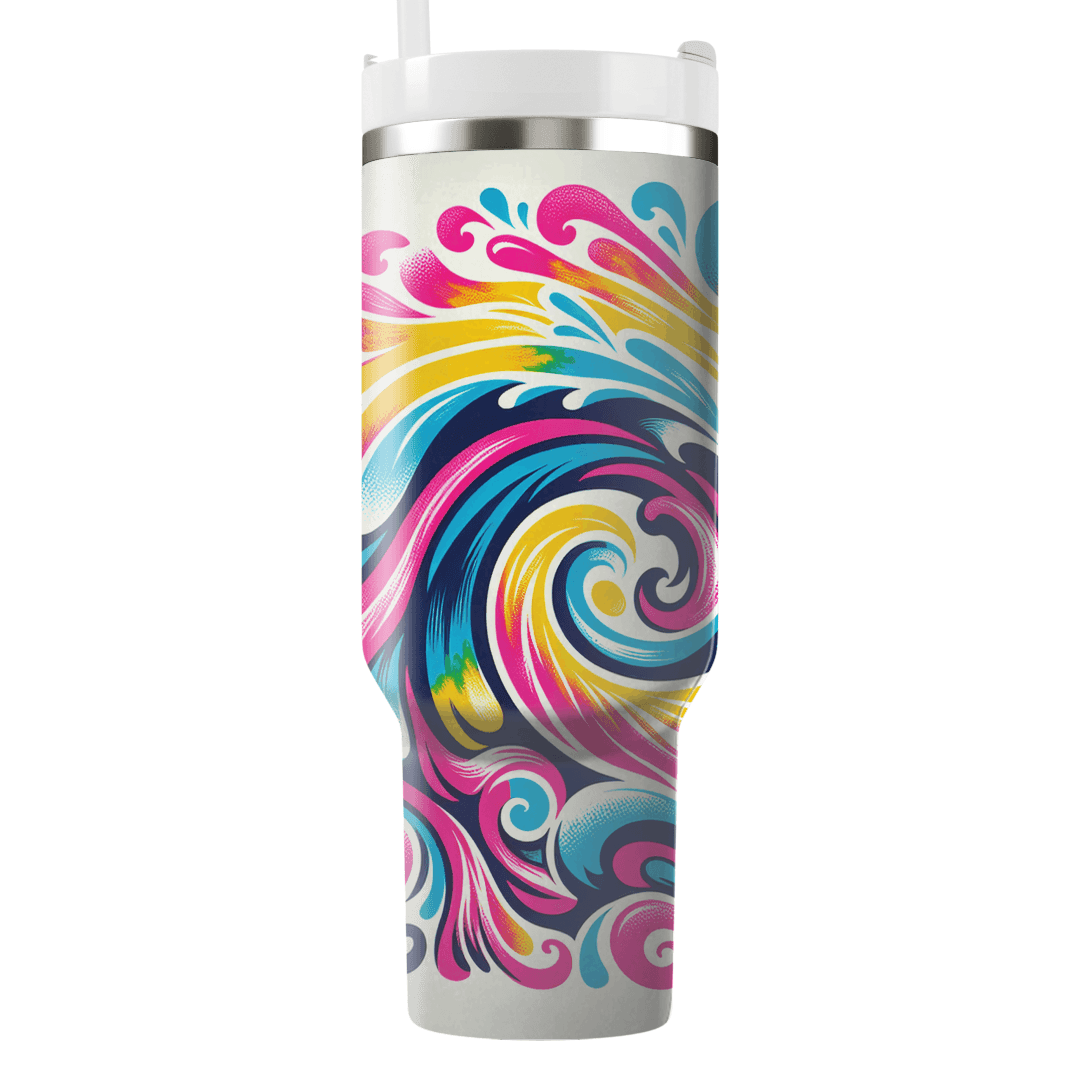 Colorful Tie-dye Waves Decorative Tumblers