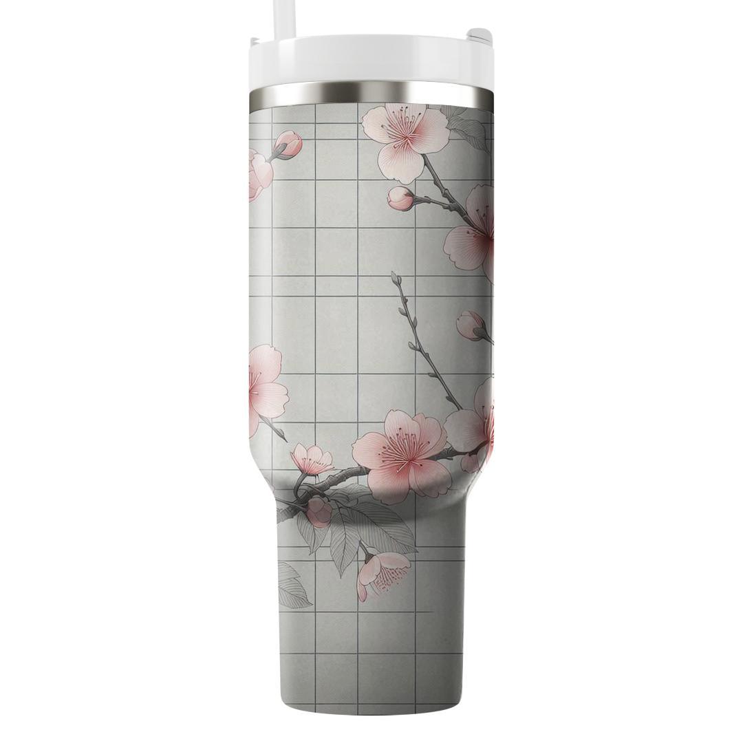 Japanese Cherry Blossom Grid  Tumblers For Gifts
