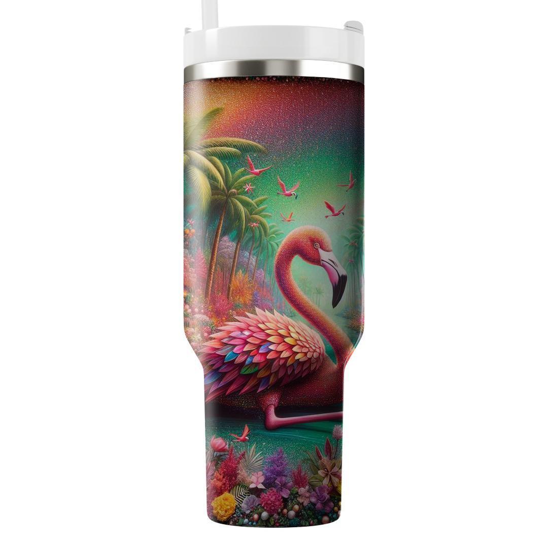 Sassy Flamingo Paradise  Tumblers With Lids
