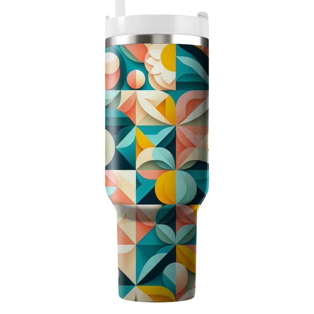 Playful Geometric Petals  Travel Tumblers