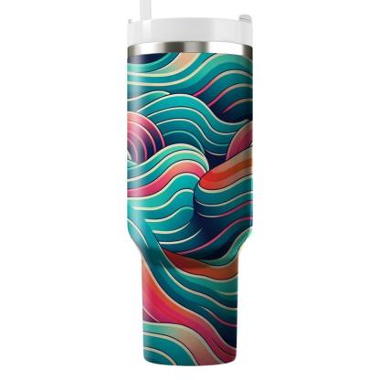 Vibrant Wave Pattern  Personalized Tumblers
