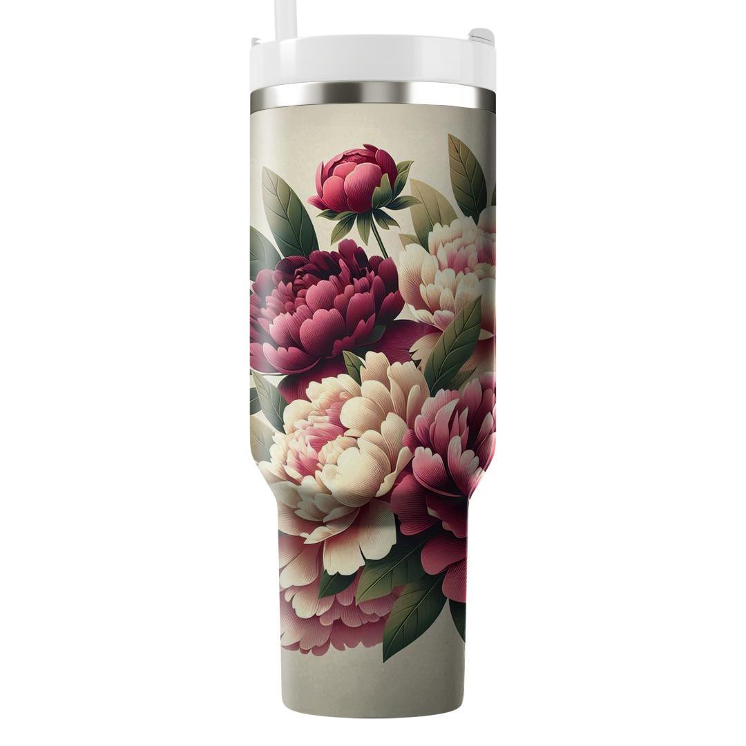 Majestic Peony Bouquet  Unique Tumblers