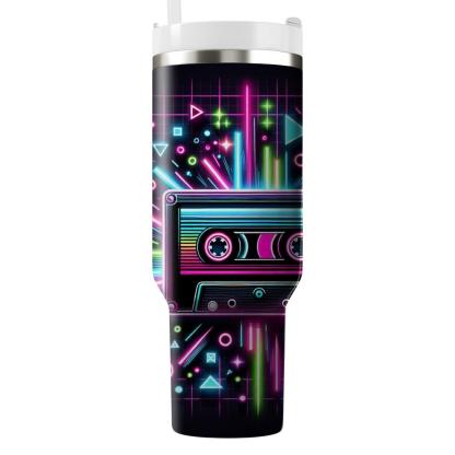 Neon Cassette Vibes  Personalized Tumblers