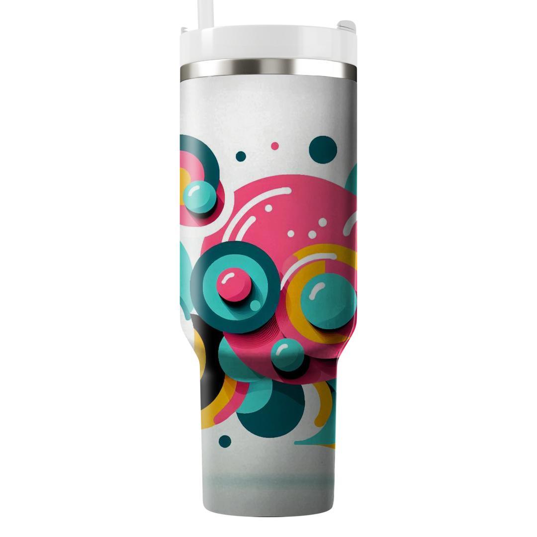 Groovy Abstract Circles  Travel Tumblers