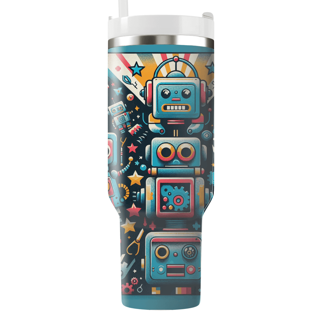 Charming Retro Robots Custom Tumblers