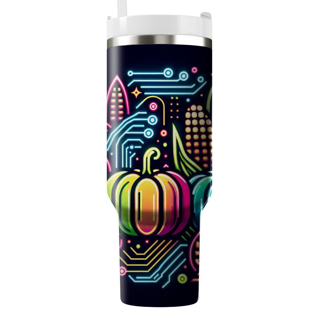 Digital Harvest - Futuristic Thanksgiving  Tumblers With Lids