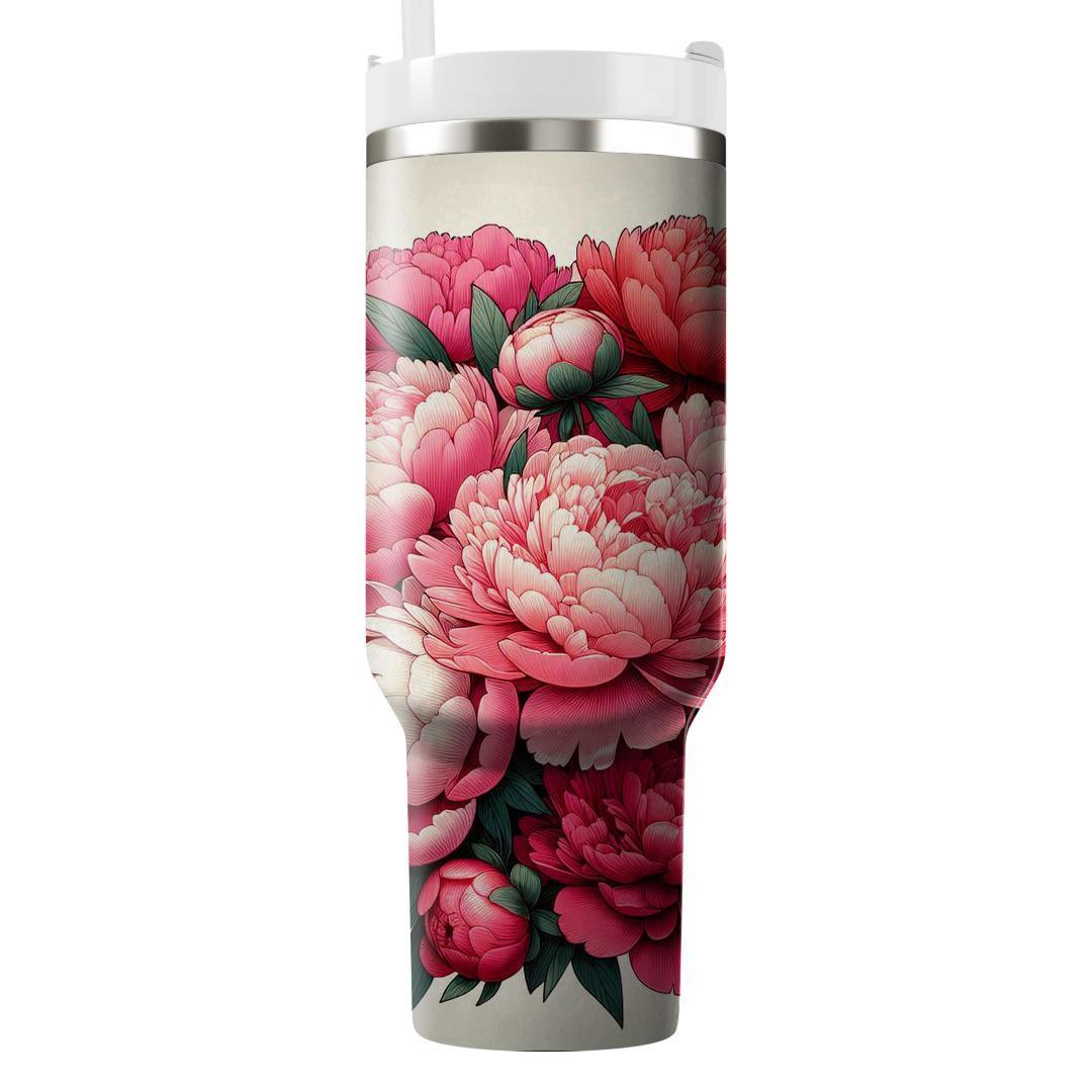 Rosy Cheeks Peony  Tumbler Cups