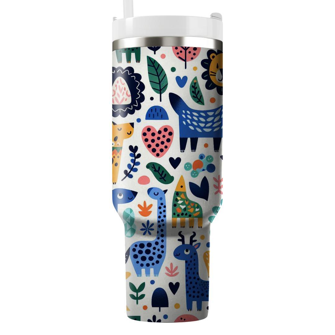 Playful Animal Print  Personalized Tumblers
