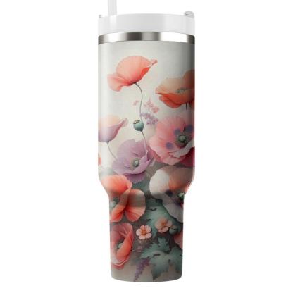 Vibrant Poppy Pastel  Tumbler Cups