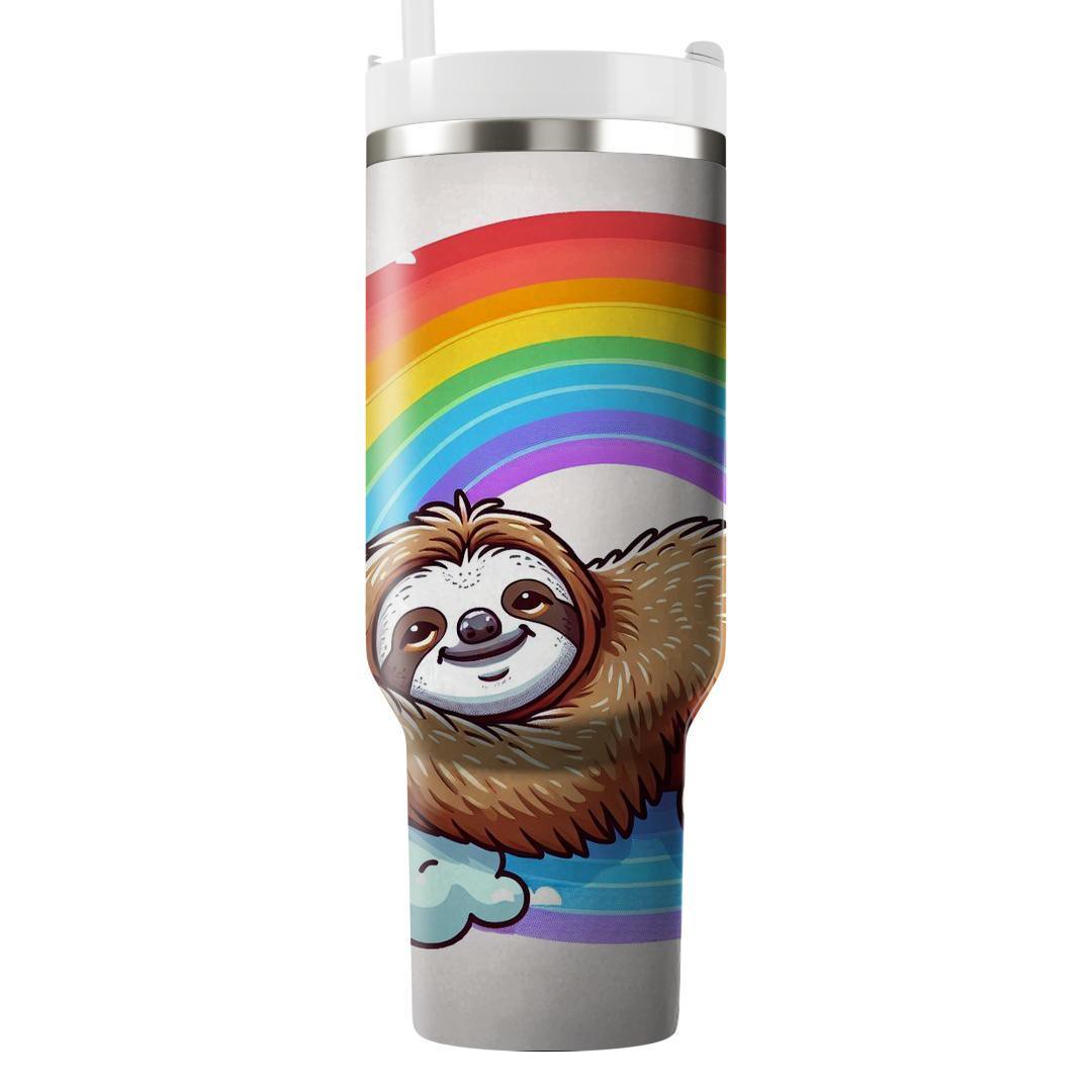 Charming Sloth & Rainbows  Tumblers With Lids