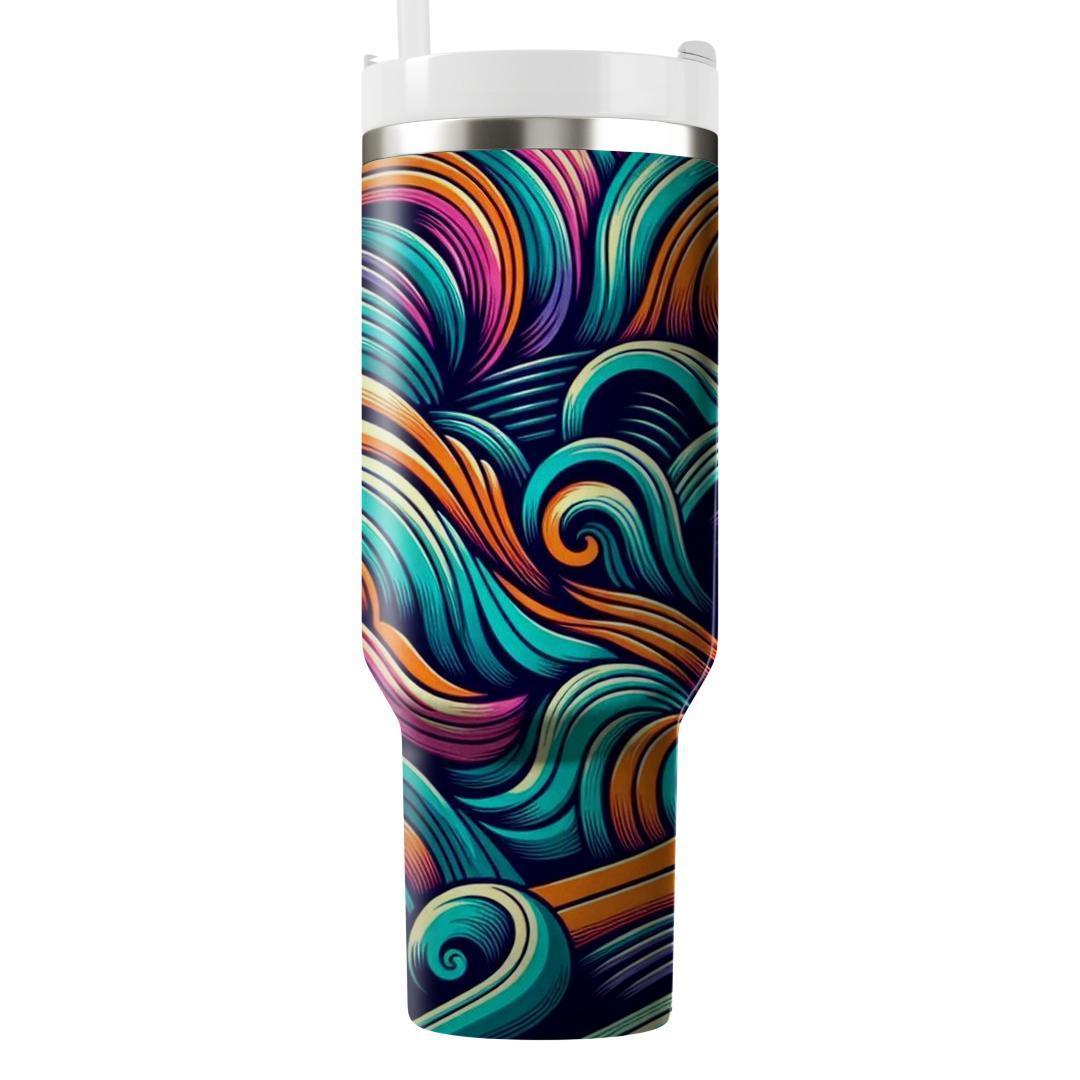 Retro Funky Wave  Travel Tumblers