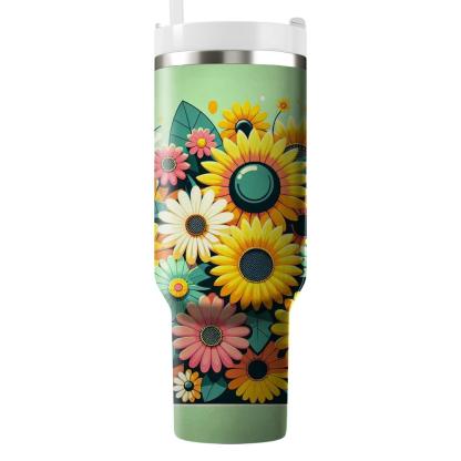 Sunny Garden Blooms  Insulated Tumblers